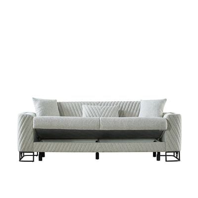 Elegance 3-Seater Fabric Sofa - Grey - With 2-Year Warranty